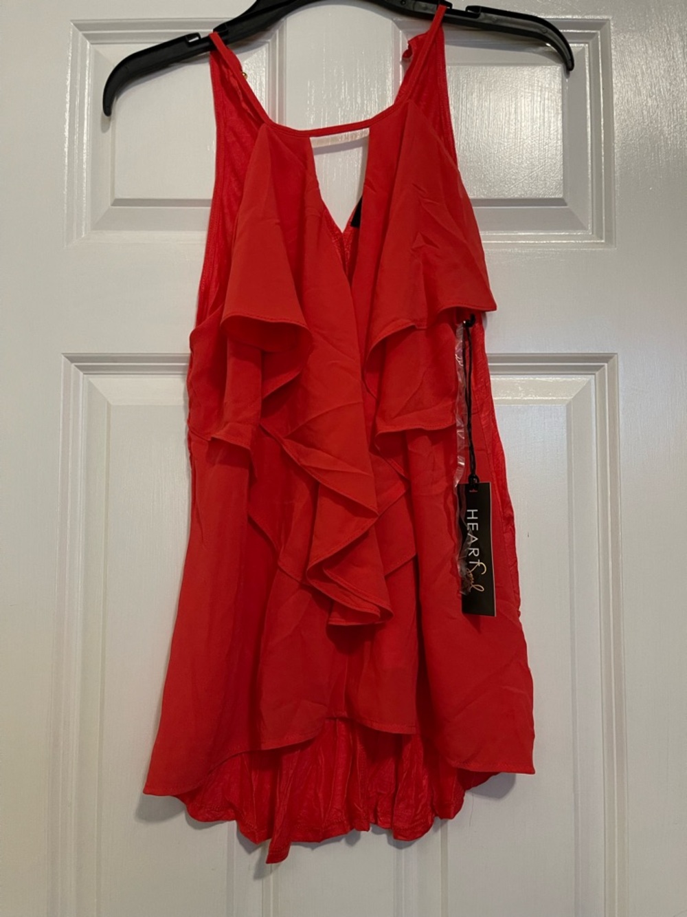 HeartSoul Red Ruffle High-Low Tank Top